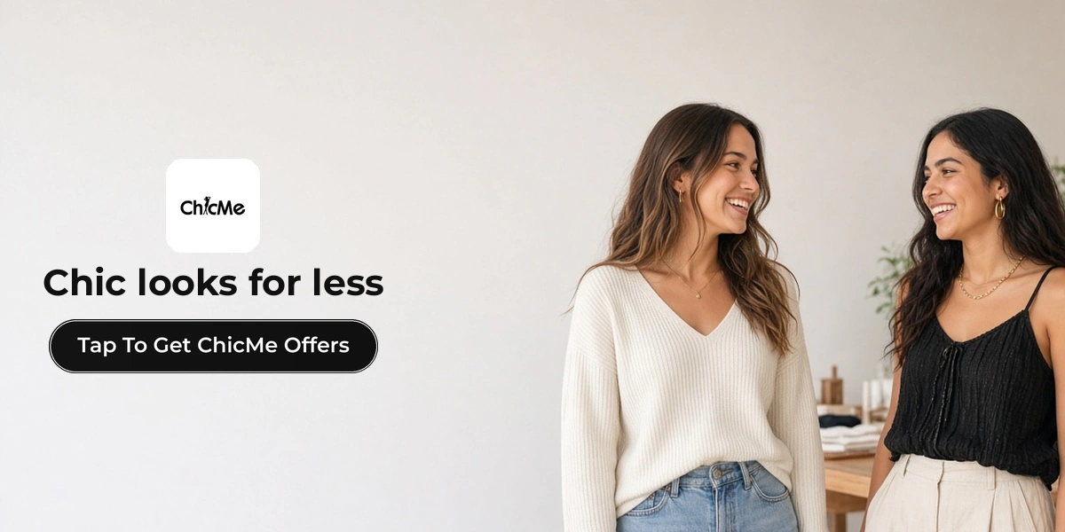 ChicMe deals banner with shoppers enjoying trendy outfits