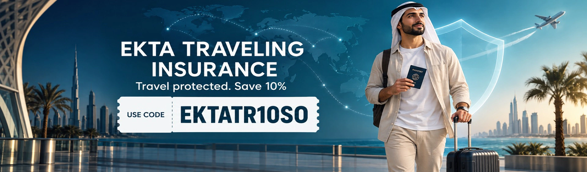 EKTA Traveling Insurance 10% off with code EKTATR10SO in Oman