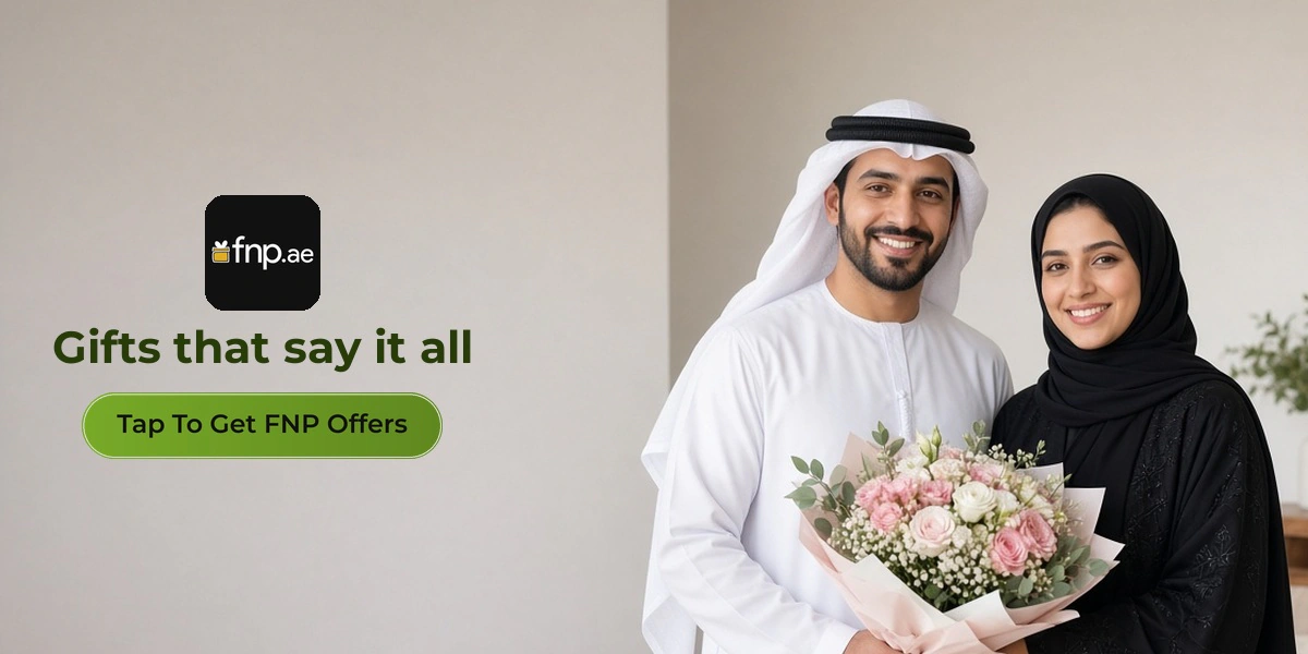 FNP deals banner with shoppers enjoying flowers and gifts