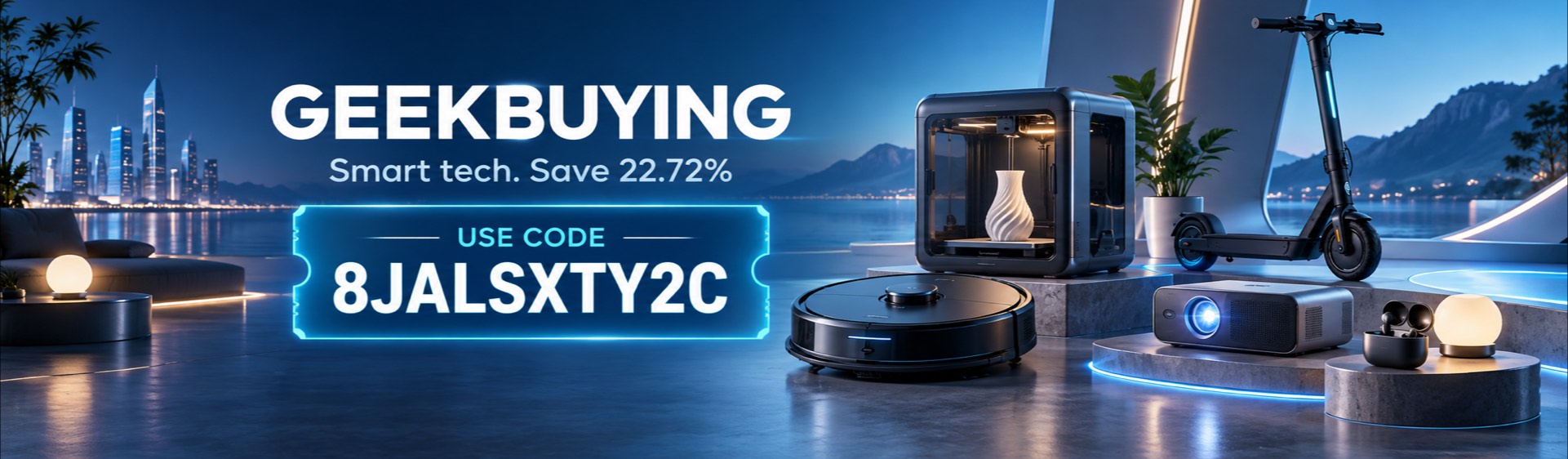 Geekbuying 22.72% off smart tech with code 8JALSXTY2C in Oman