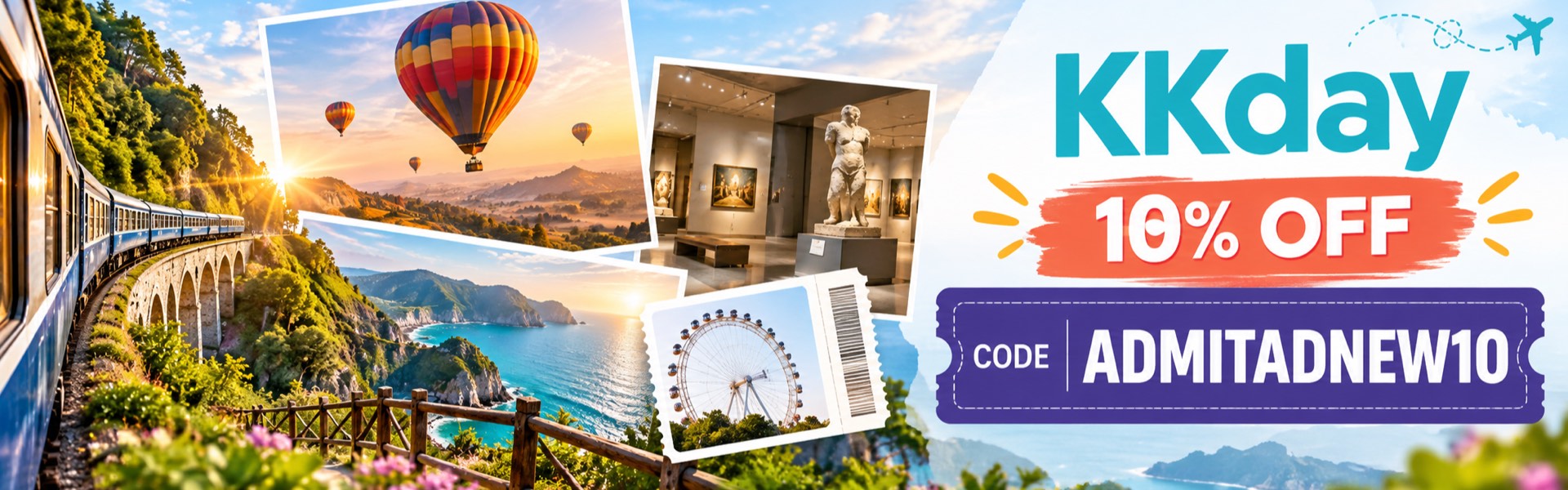 KKday 10% off travel experiences with code ADMITADNEW10