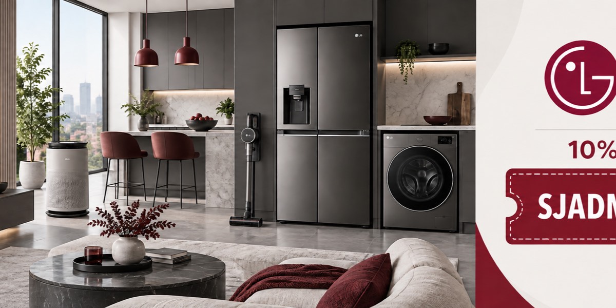 خصم 10% على إلكترونيات وأجهزة LG بكود SJADM7