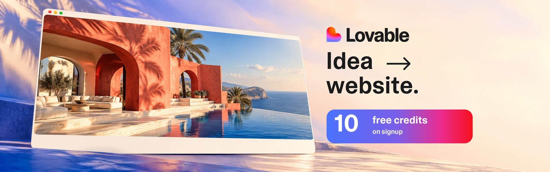 Get 10 free signup credits with Lovable
