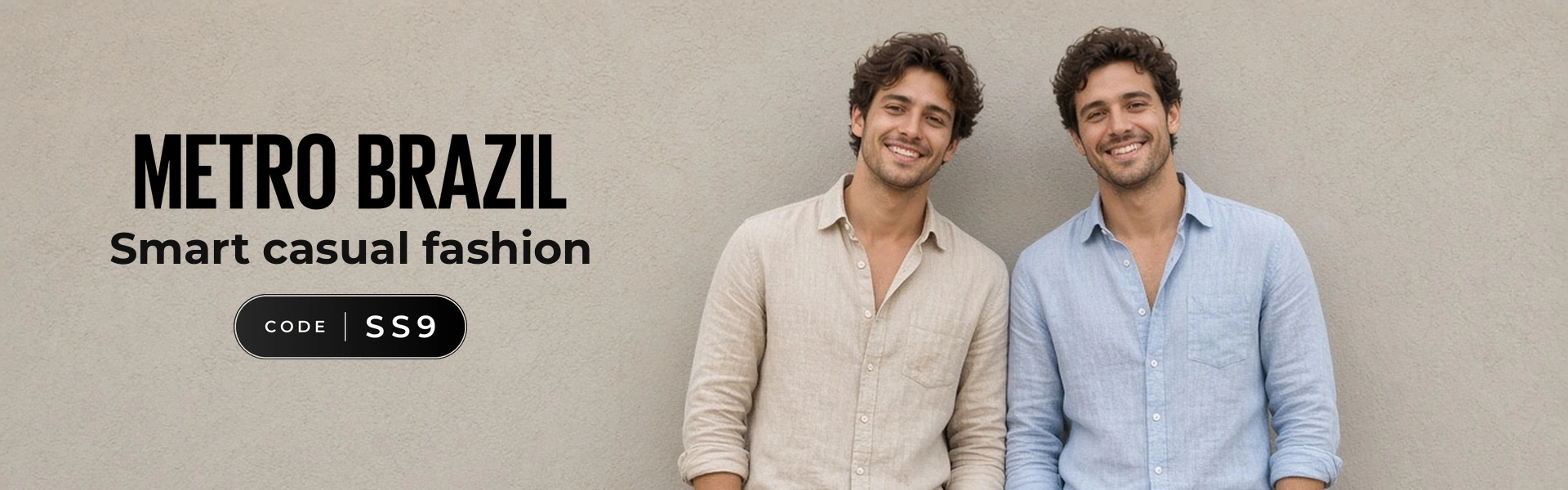 Metro Brazil promo code SS9 banner with shoppers enjoying fashion