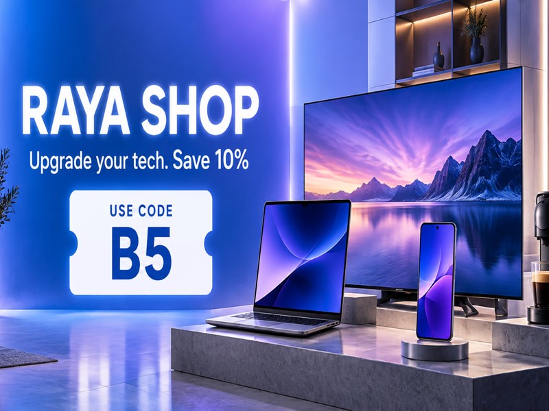 Raya Shop 10% off electronics with code B5 in Qatar