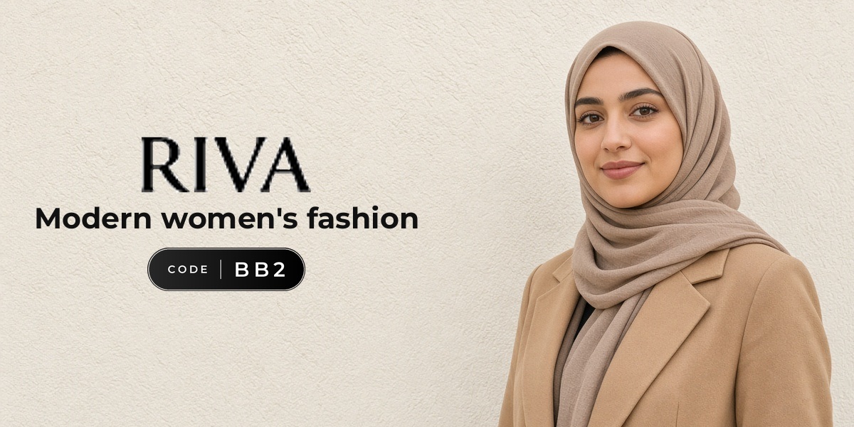 Riva promo code BB2 banner with shoppers enjoying fashion