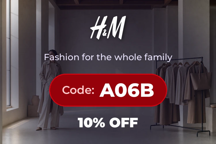 H&M promo code A06B homepage banner