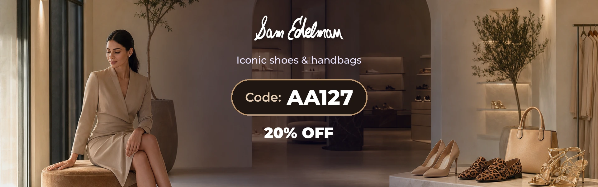 Sam Edelman promo code AA127 homepage banner