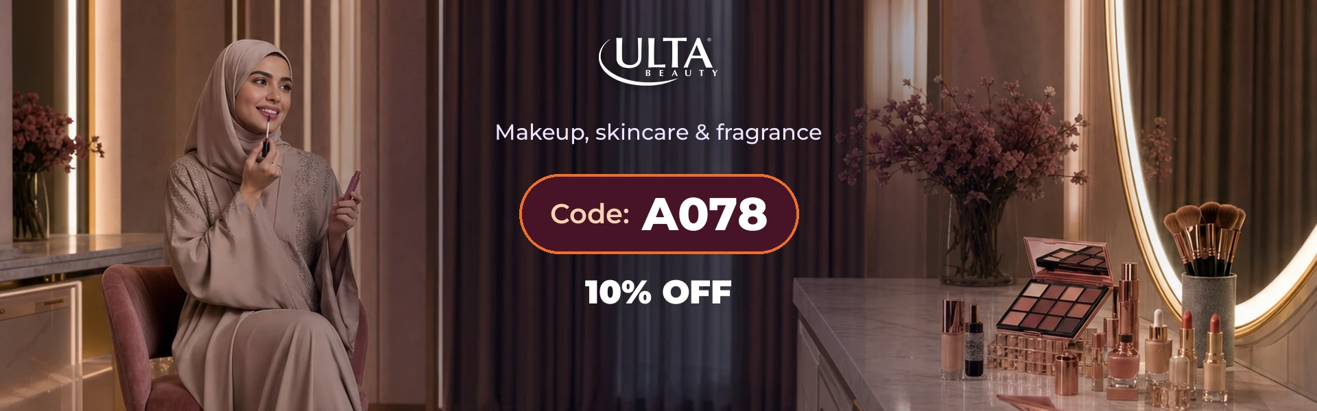 Ulta Beauty promo code A078 homepage banner