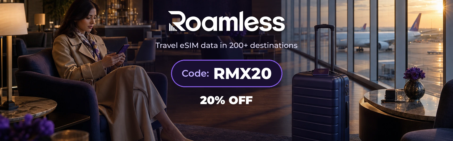Roamless - 20% off travel eSIM with code RMX20