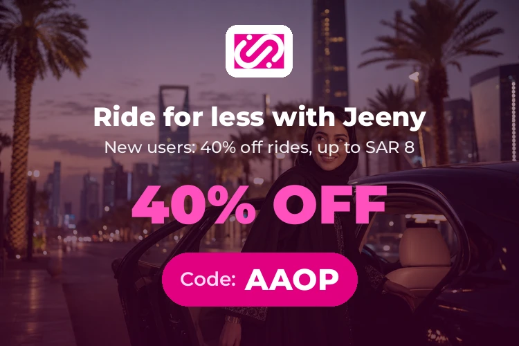 Jeeny - 40% off rides with code AAOP
