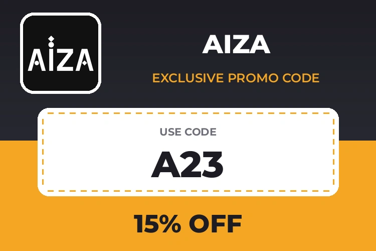 AIZA promo code A23 - 15% off