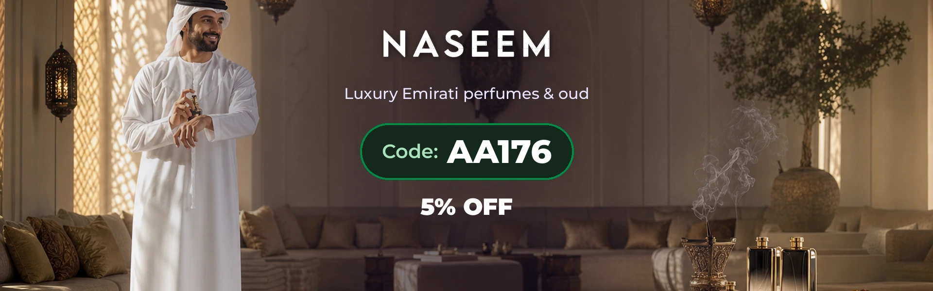 Naseem - 5% off perfumes with code AA176