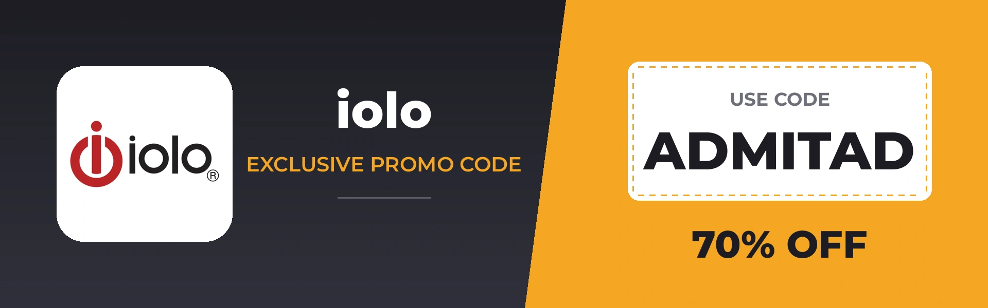iolo promo code ADMITAD - 70% off